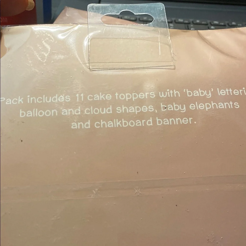 Elephant Baby Shower Cake Toppers - Gray and Blue 2 packs